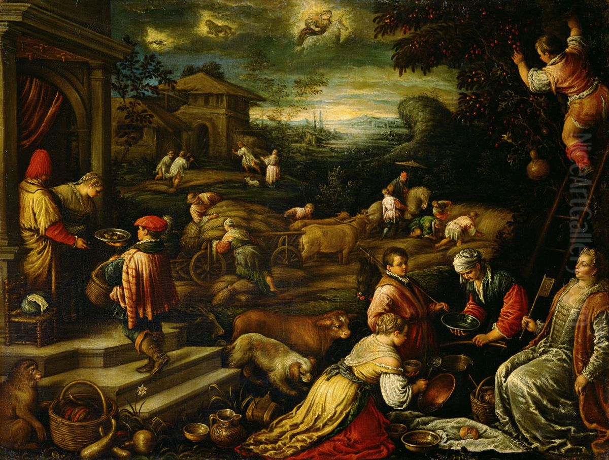 Sommer (Juni, Juli, August) Oil Painting by Francesco Bassano the Younger