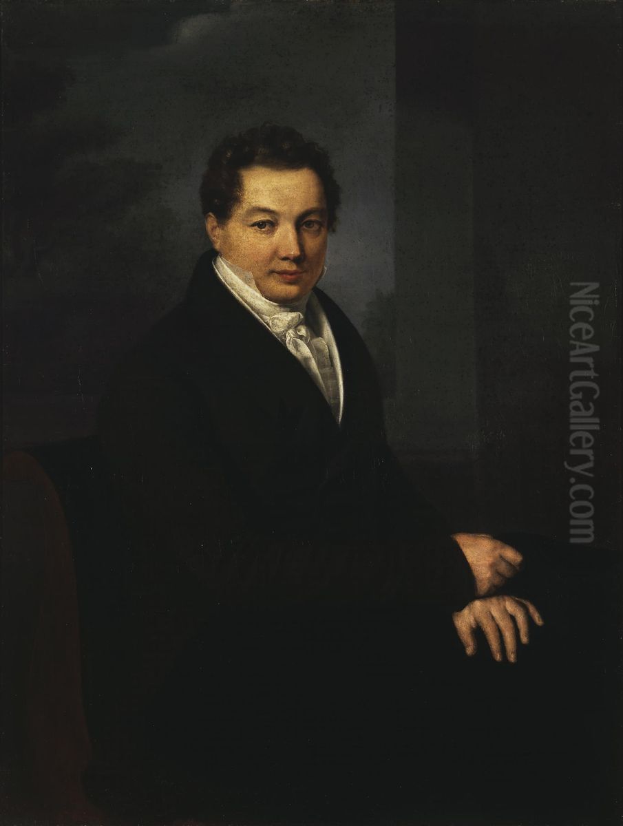 Portrait of F.A.Paskov-Sharapov Oil Painting by Ivan Eremeevich Yakovlev