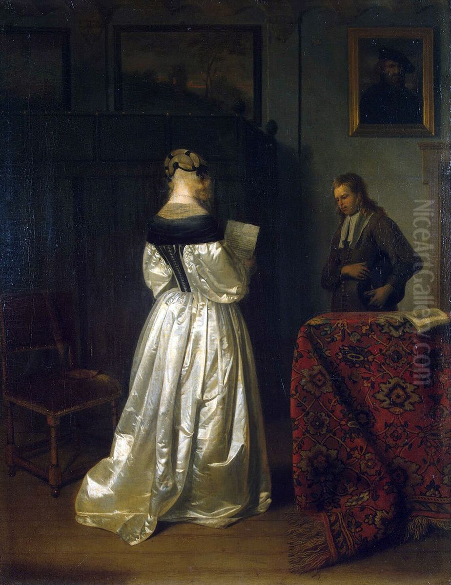 Messenger Oil Painting by Gerard Ter Borch