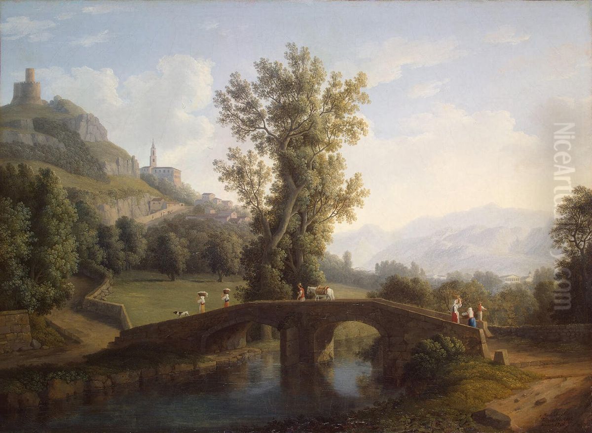 Original titleAnsicht von Montesarchio Oil Painting by Jacob Philipp Hackert