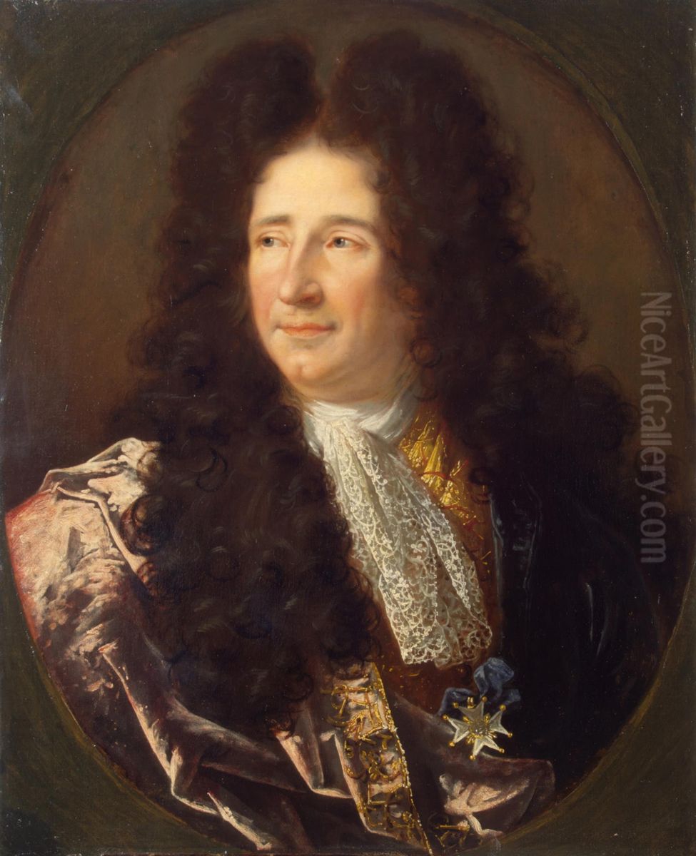 Portrait of the Architect Jules Hardouin Mansard Oil Painting by Joseph Vivien