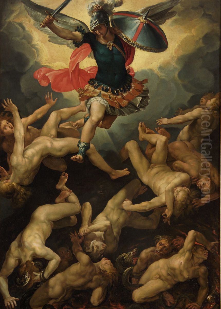 The Fall of the Rebel Angels Oil Painting by Giuseppe Cesari