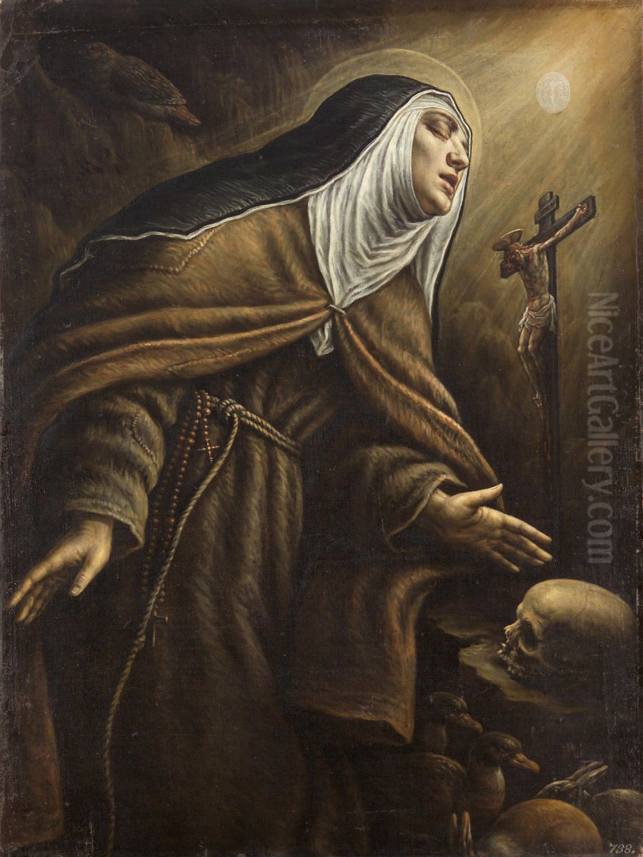 Hl. Clara Oil Painting by Leandro Bassano
