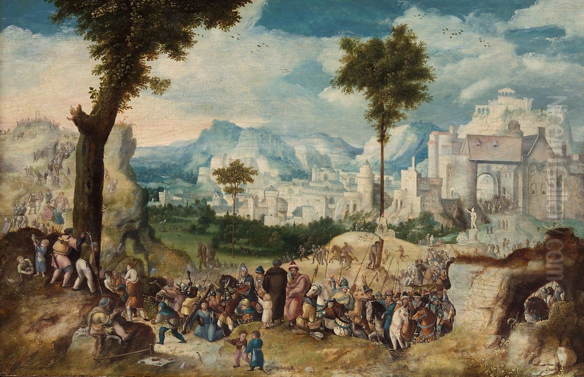 Kreuztragung Christi Oil Painting by Herri met de Bles