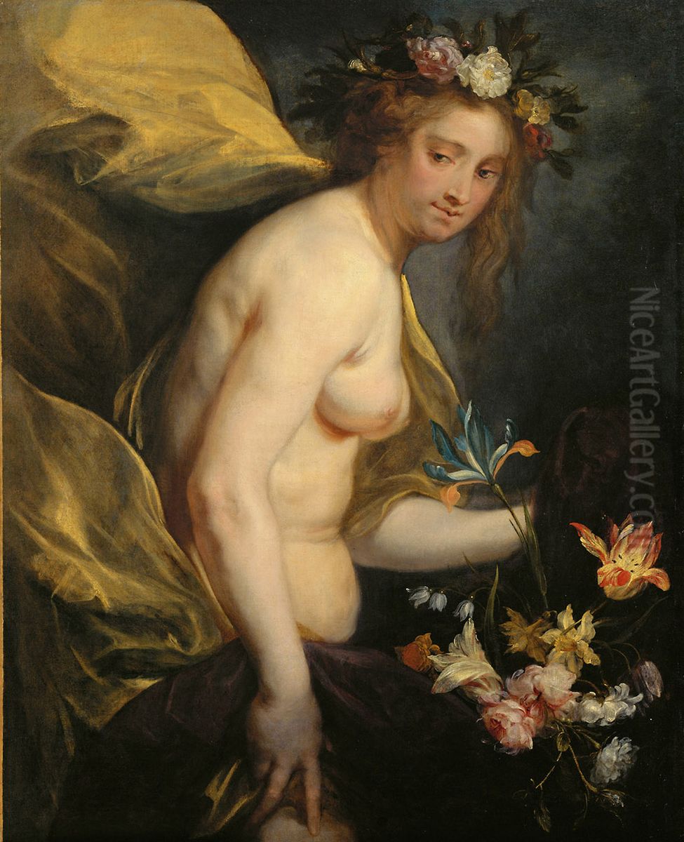 Flora (Allegorie des Fruhlings) Oil Painting by Jan Boeckhorst