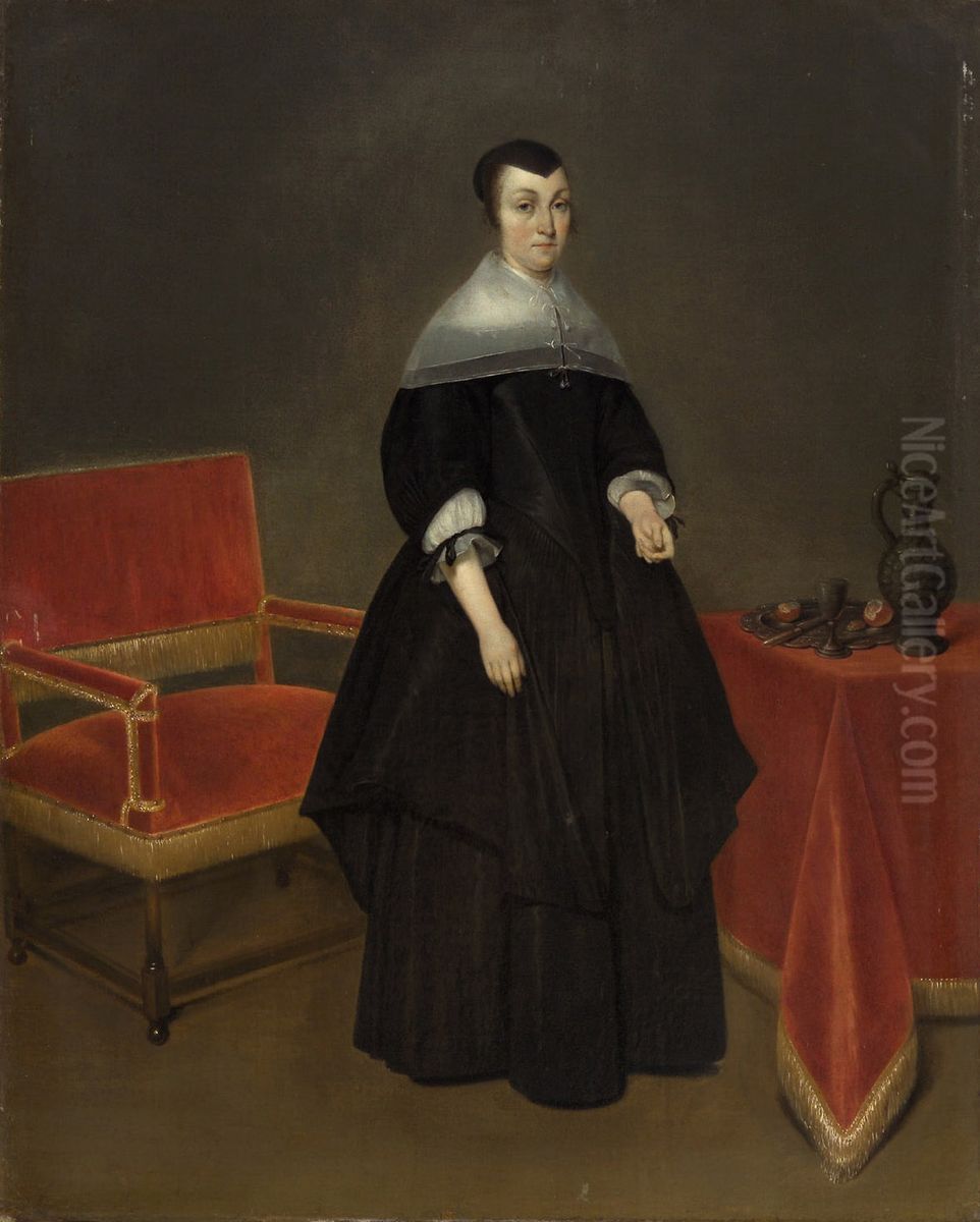 Portrait of Hermana von der Cruysse (1615-1705) Oil Painting by Gerard Ter Borch