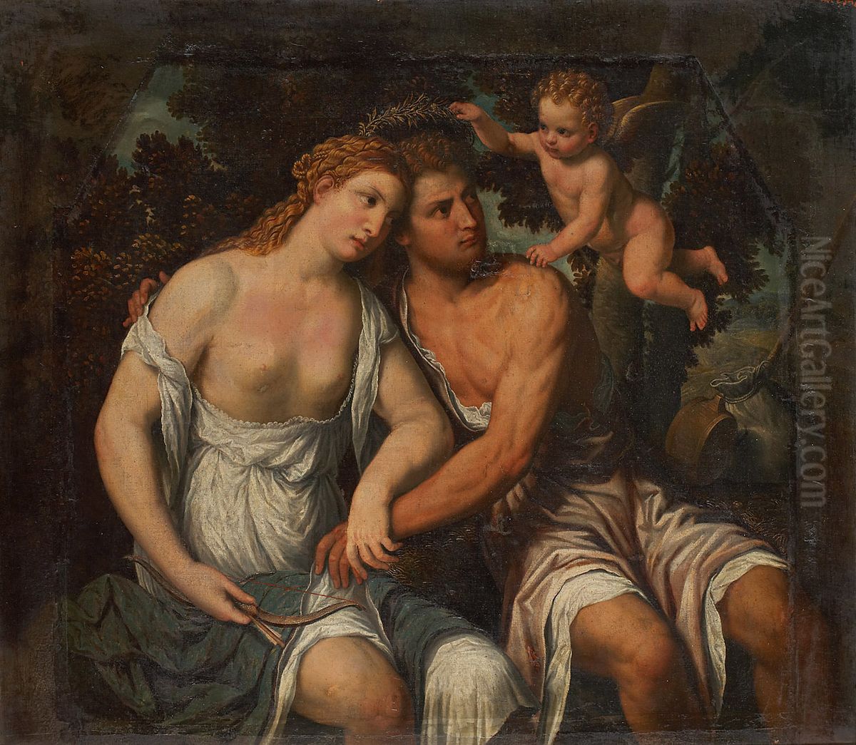 Venus und Adonis Oil Painting by Paris Bordone