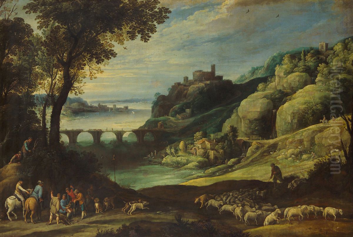 Landschaft mit Brucke Oil Painting by Paul Bril