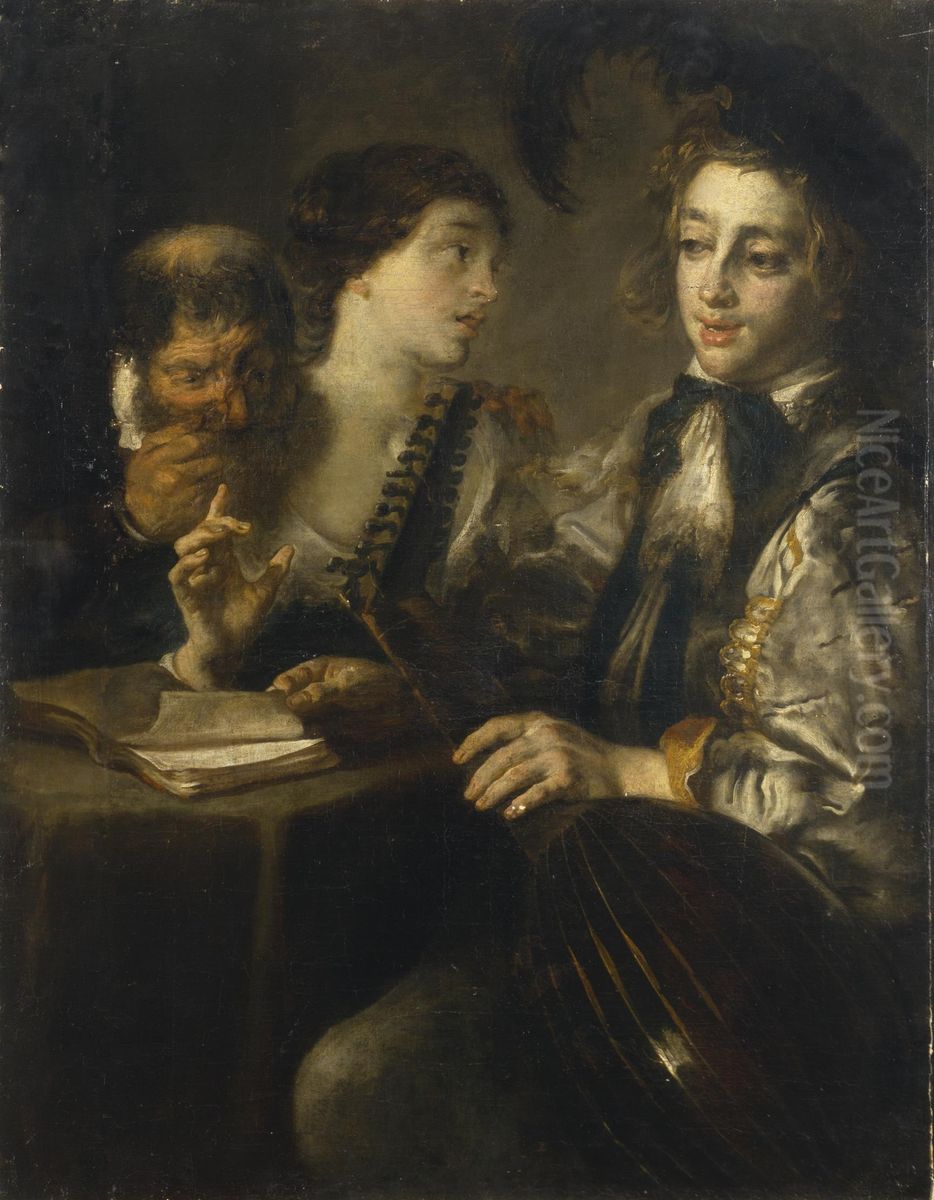 Concert Oil Painting by Jan Cossiers