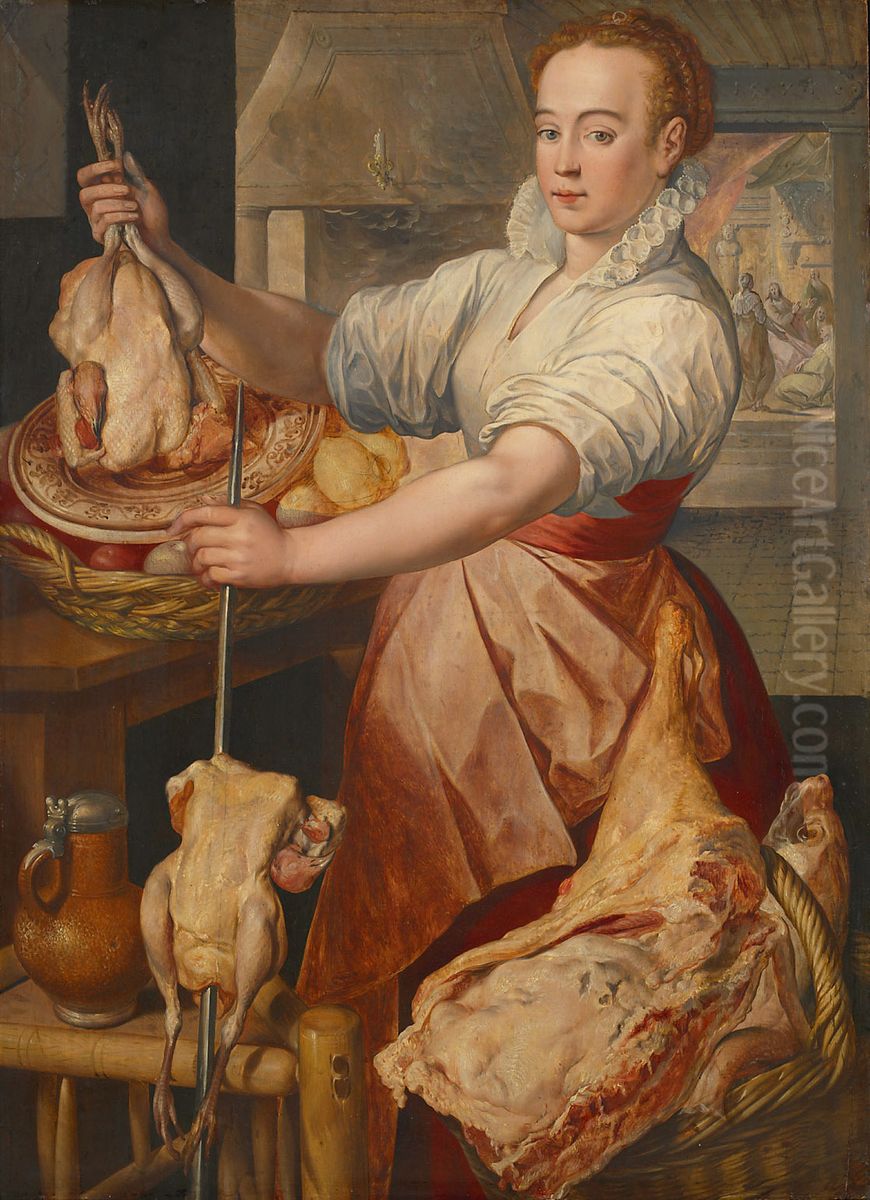 The Cook Oil Painting by Joachim Beuckelaer