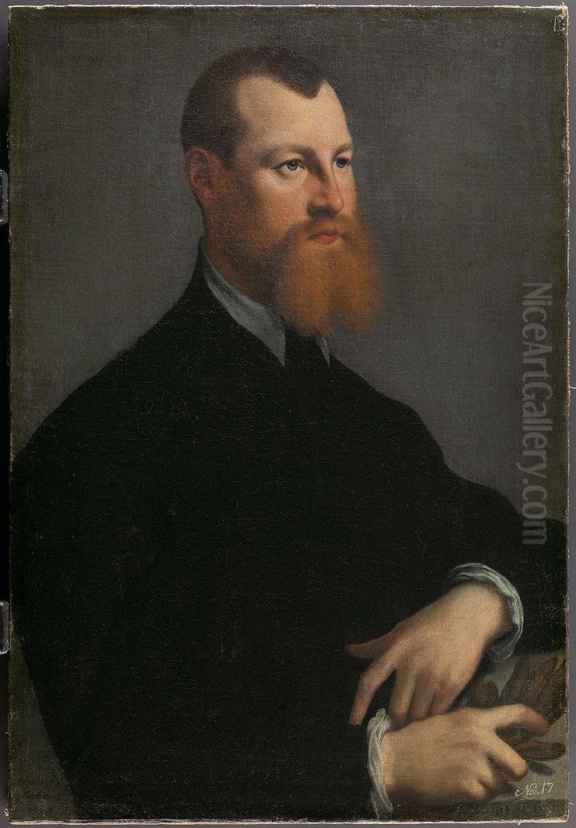 Portrait of Sigismund Augustus (1520-1572) with gloves Oil Painting by Jan van Calcar