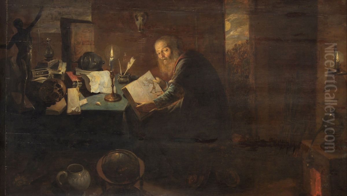 Alchimist Oil Painting by David Ryckaert III
