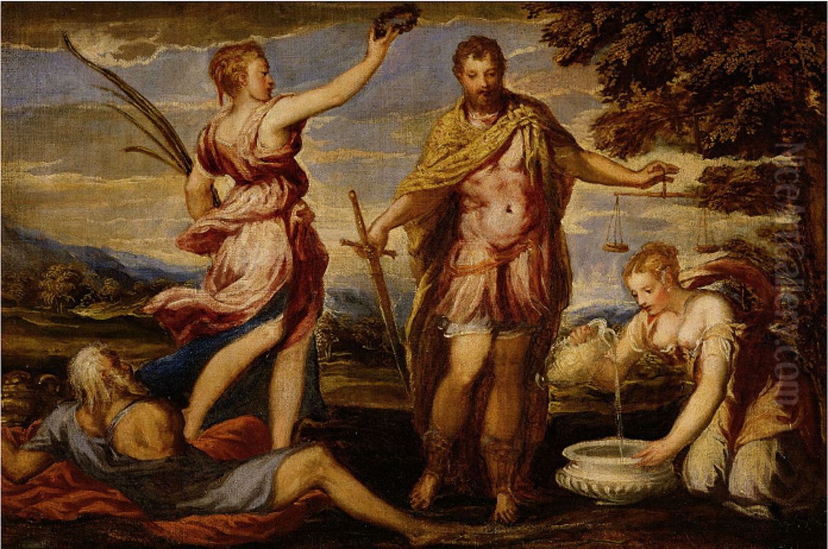 Scipio Africanus (?) Oil Painting by Andrea Schiavone