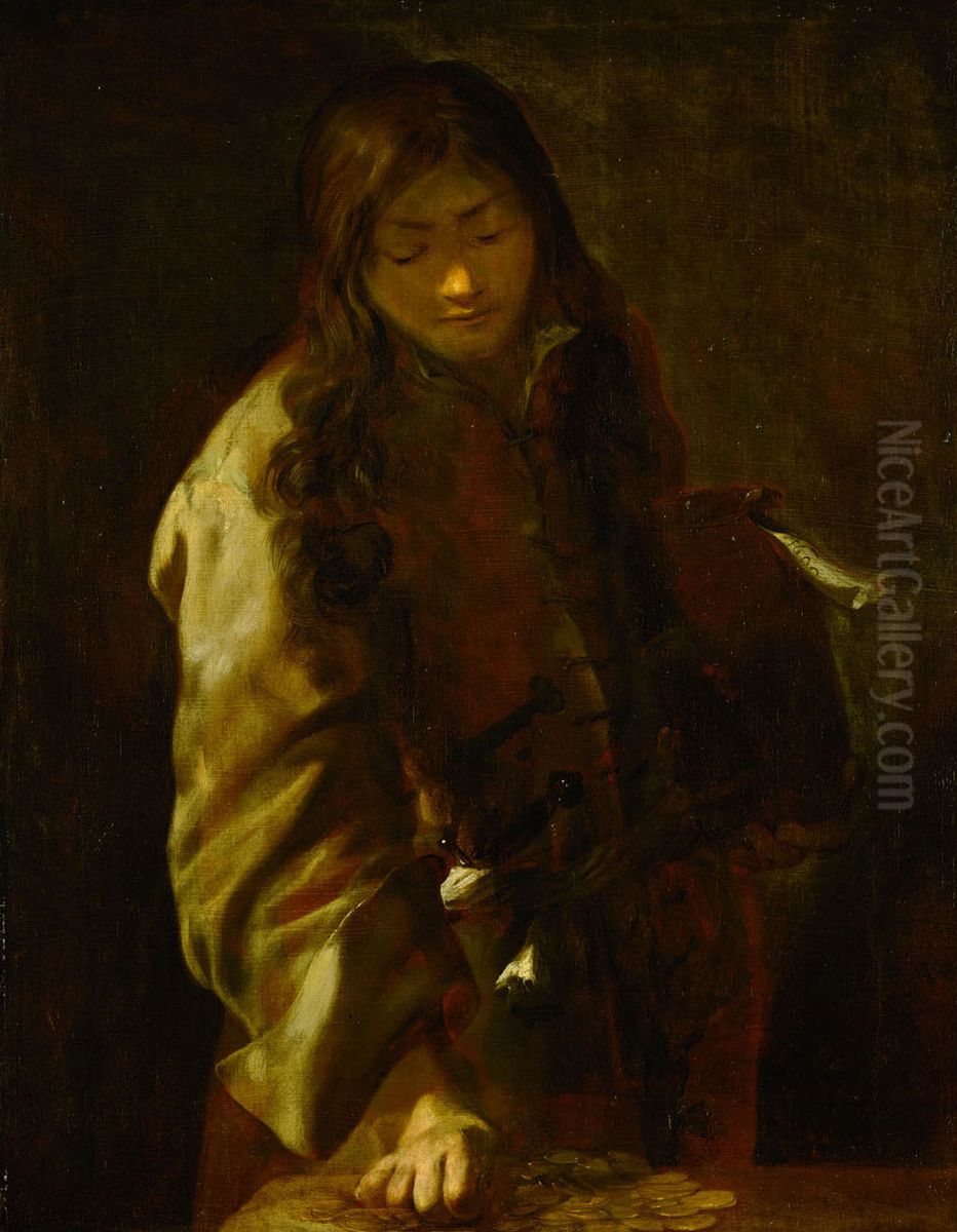 Feeling Oil Painting by Johann Heinrich Schonfeld