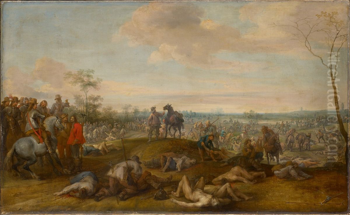 Battlefield Oil Painting by Peter Snayers