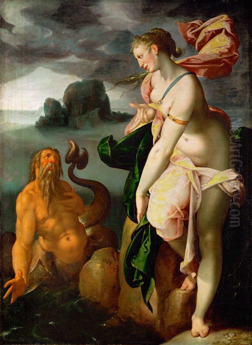 Glaucus   and  Scylla Oil Painting by Bartholomeus Spranger