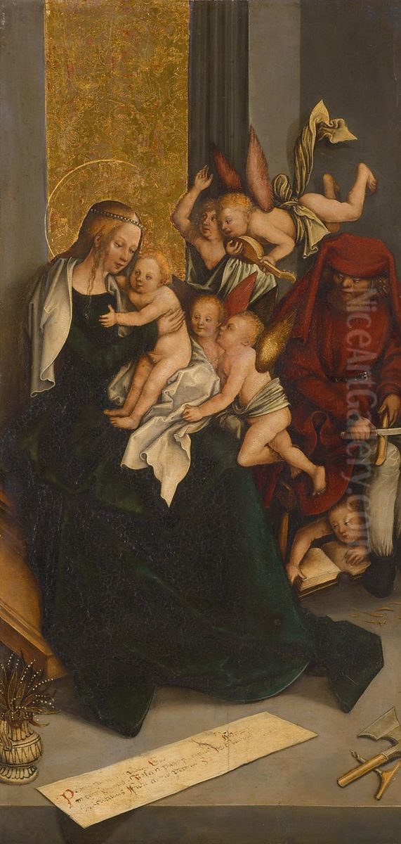 Holy Family with Angels Oil Painting by Bernhard Strigel