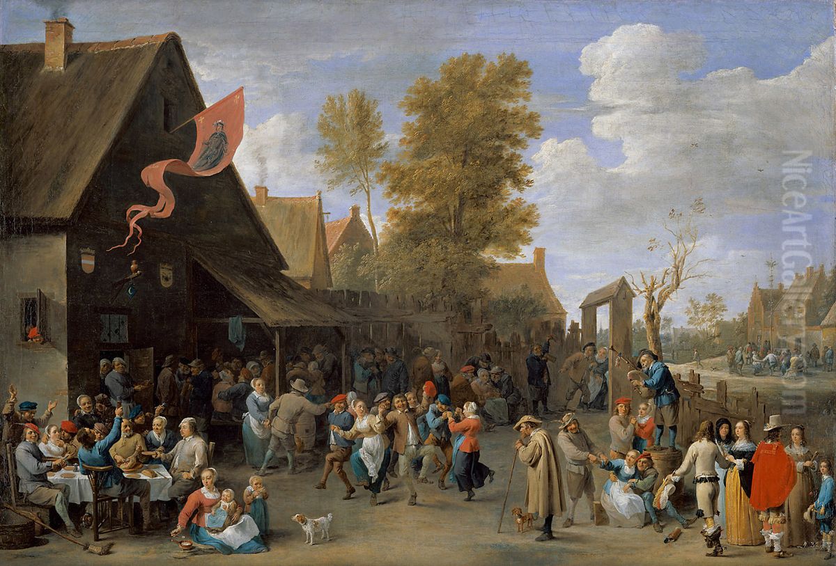 Village Fair Oil Painting by David Teniers the Younger