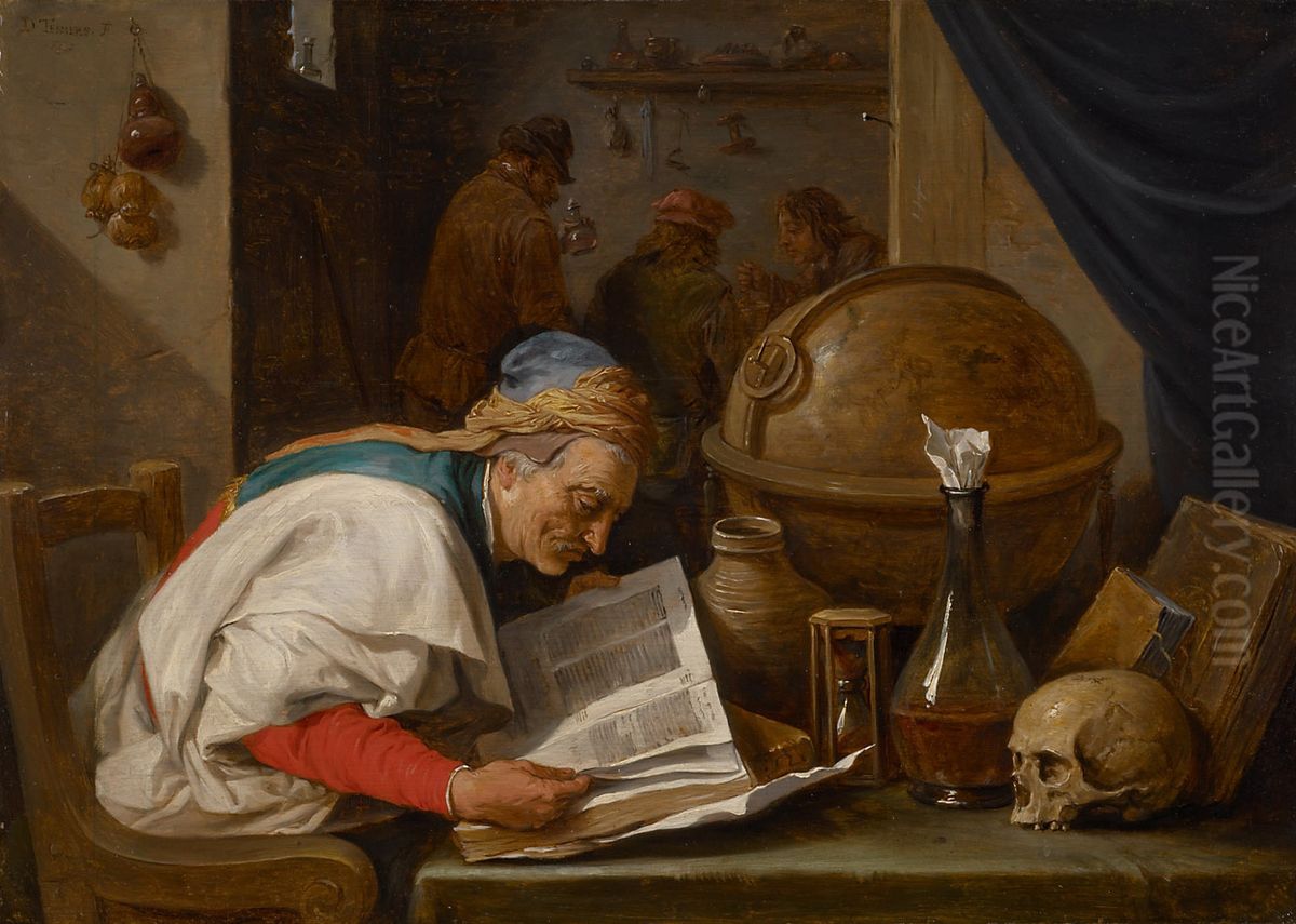 Alchemist Oil Painting by David Teniers the Younger