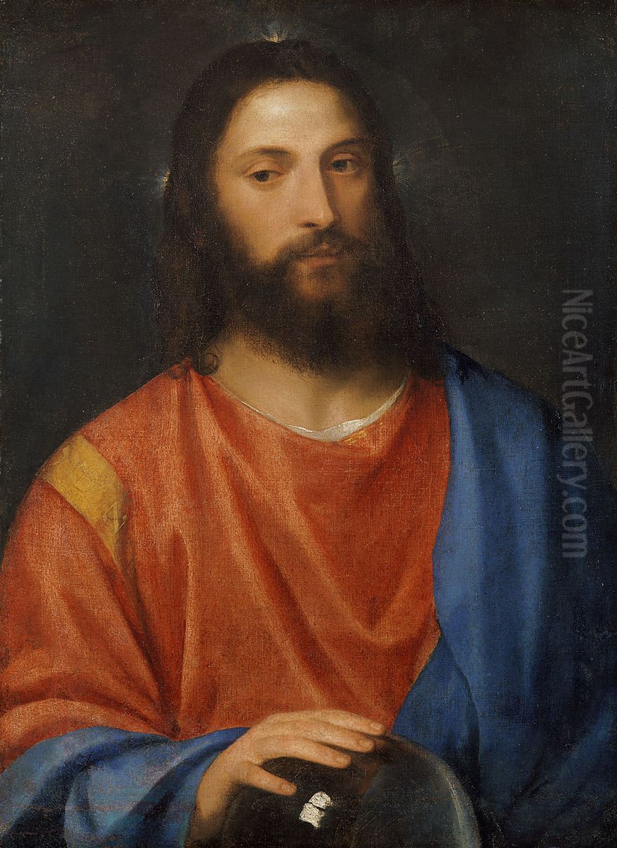 Christus mit der Weltkugel Oil Painting by Titian