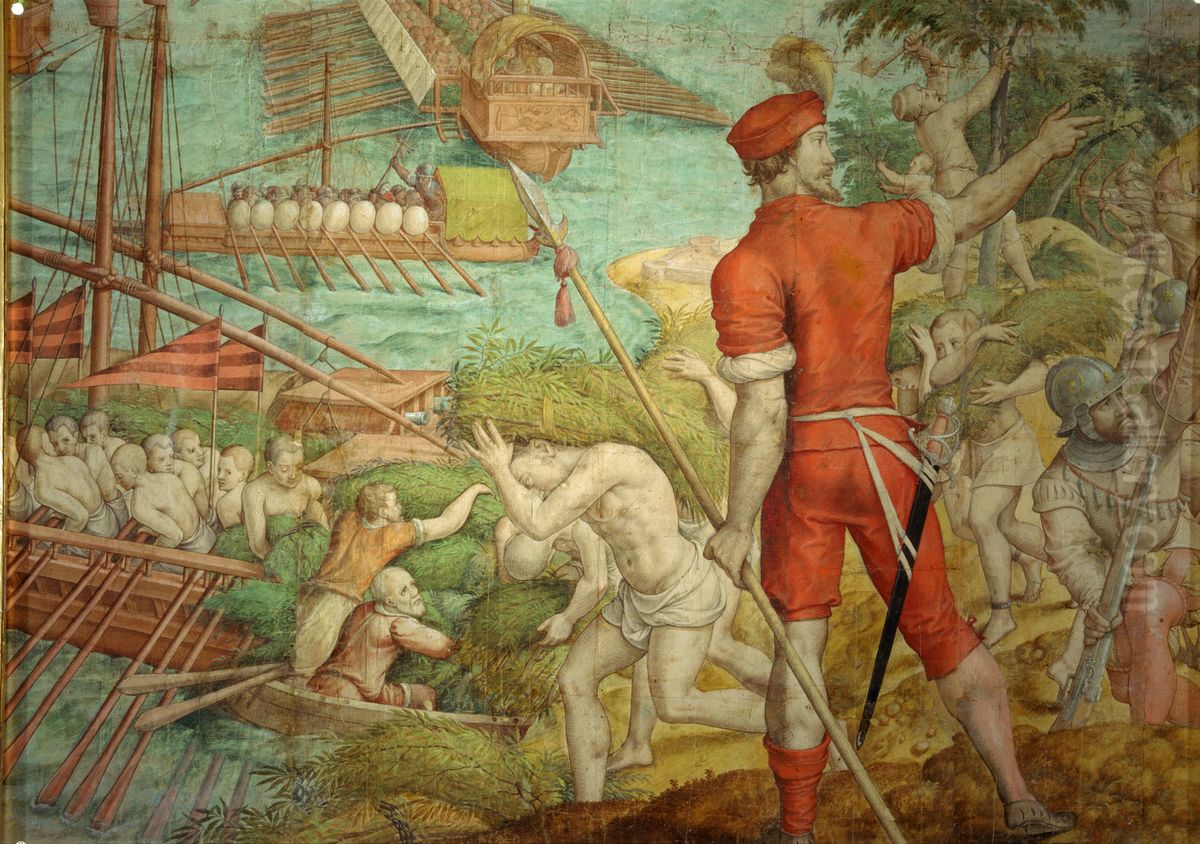 Kriegszug Kaiser Karls V. gegen Tunis (1535): Kampf um La Goletta Oil Painting by Jan Cornelisz Vermeyen