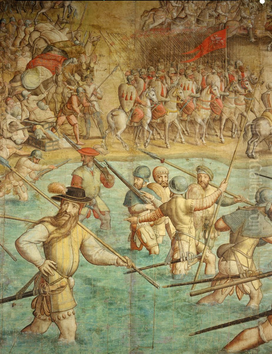 Kriegszug Kaiser Karls V. gegen Tunis (1535): Schlacht bei Tunis Oil Painting by Jan Cornelisz Vermeyen