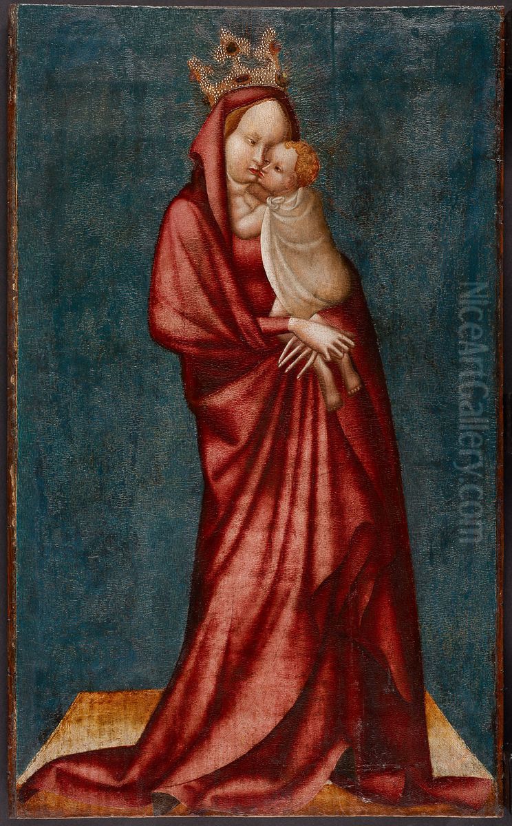Vermahlung der Hl. Katharina, Ruckseite: Madonna und Kind Oil Painting by Master of Heiligenkreuz Abbey