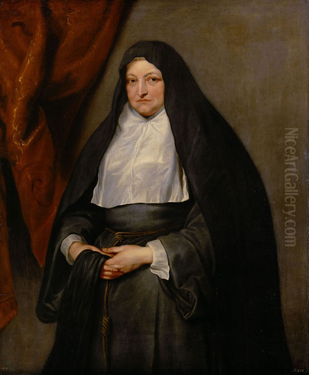 Infantin Isabella Clara Eugenia (1566-1633), Bildnis als Witwe Oil Painting by Sir Anthony Van Dyck