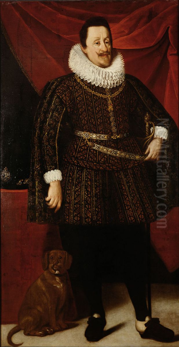 Kaiser Ferdinand II. (1578-1637) in ganzer Figur. Oil Painting by Justus Sustermans