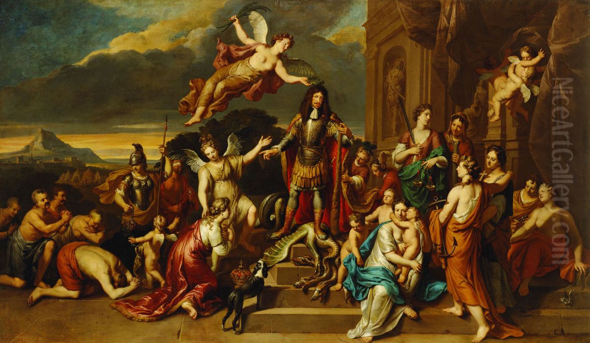 Allegorie auf Kaiser Leopold I. (1640-1705) Oil Painting by Gerard Hoet