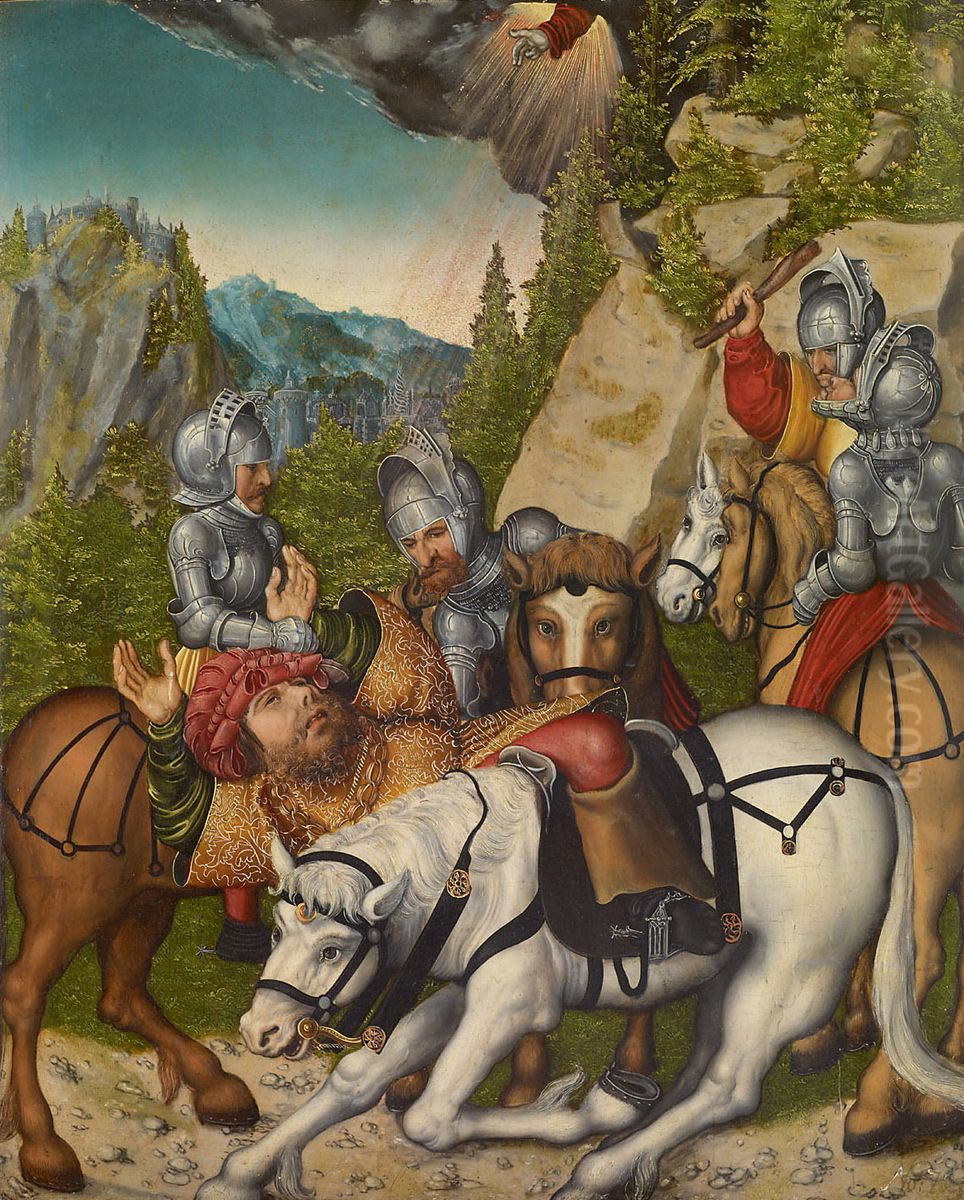 The Conversion of St Paul Oil Painting by Lucas The Younger Cranach