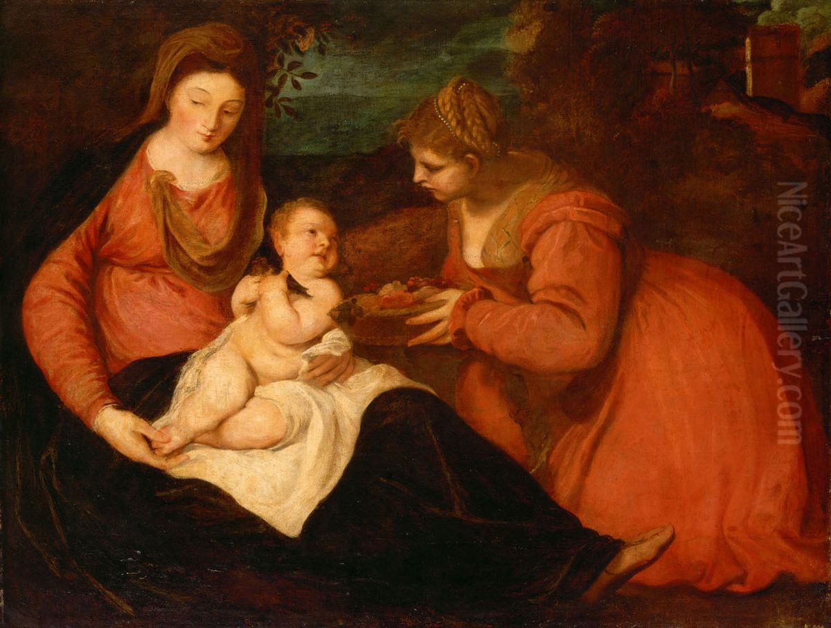 Madonna and Child with Saint Dorothy Oil Painting by Sir Anthony Van Dyck