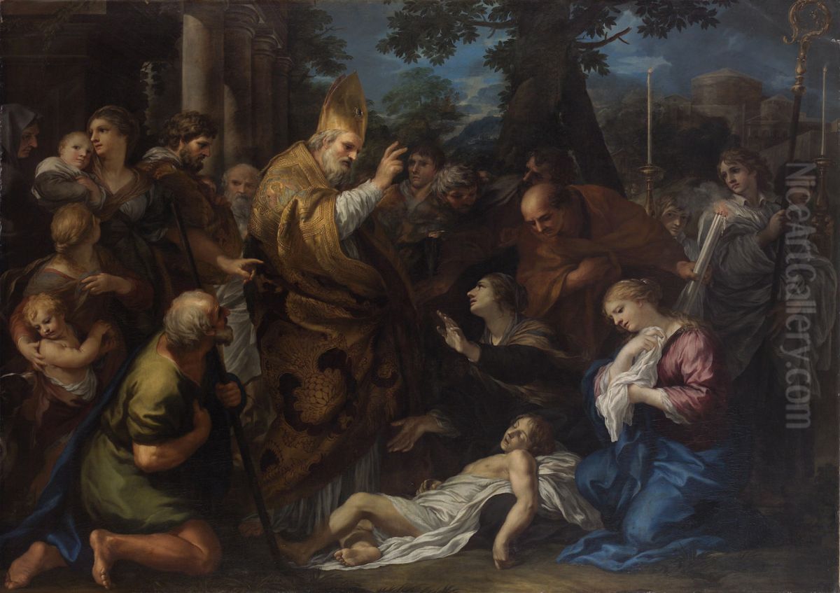 Wunder des Hl. Martin von Tours Oil Painting by Ciro Ferri