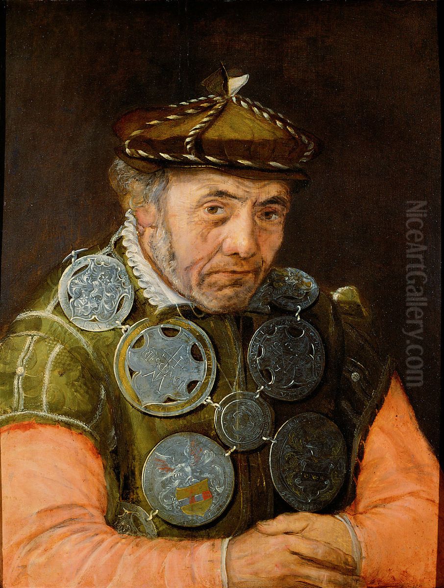 Portrait of a guild boy Oil Painting by Frans Floris I