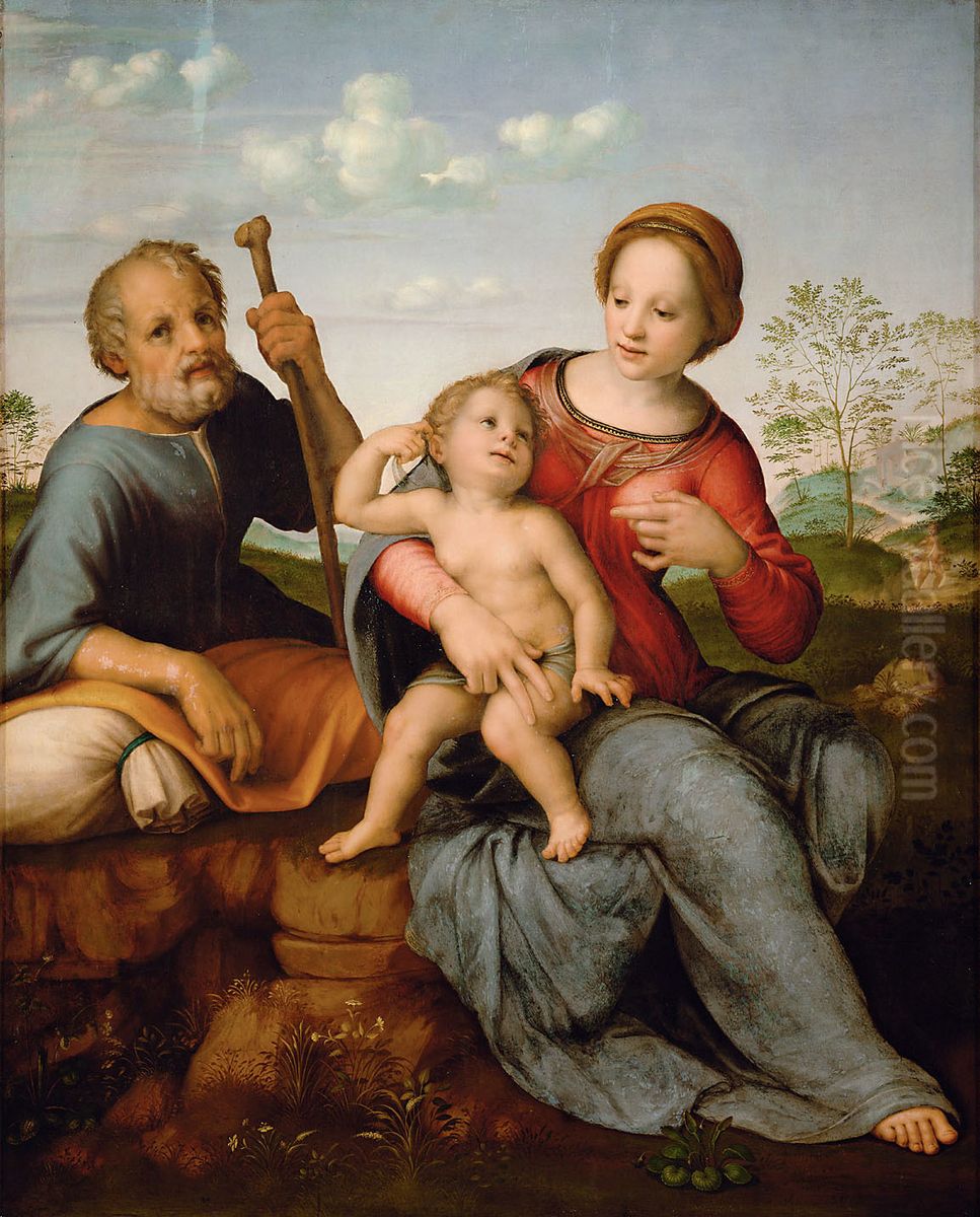 Holy Family in a Landscape Oil Painting by Francesco Franciabigio