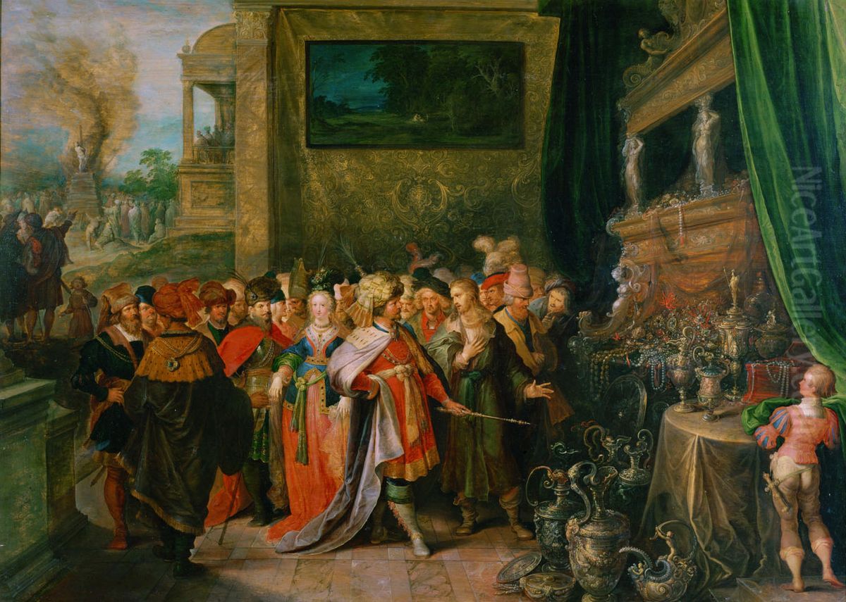 Croesus shows Solon his treasures Oil Painting by Frans Francken the Younger