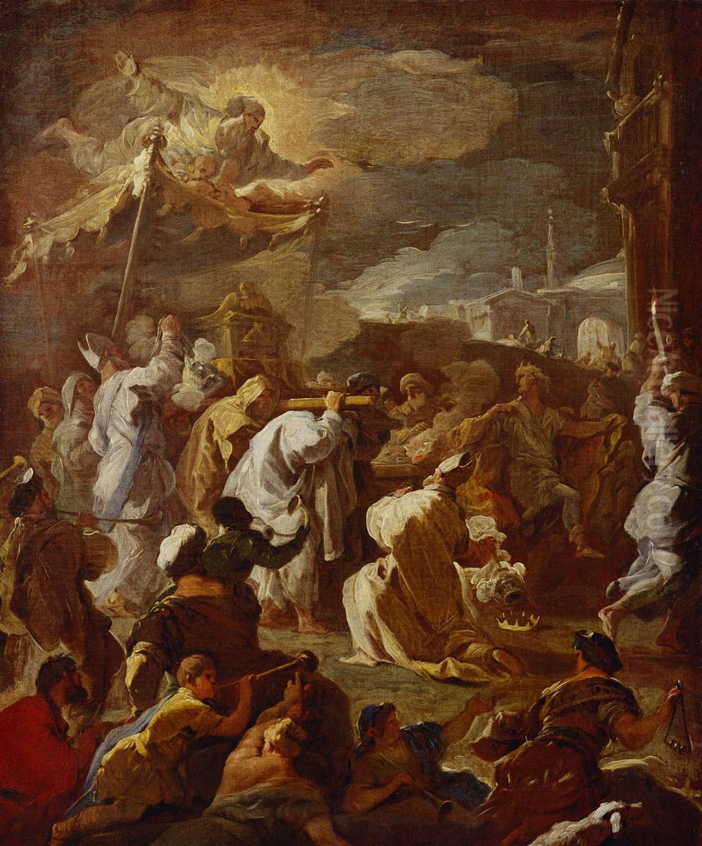 Uberfuhrung der Bundeslade durch David Oil Painting by Luca Giordano