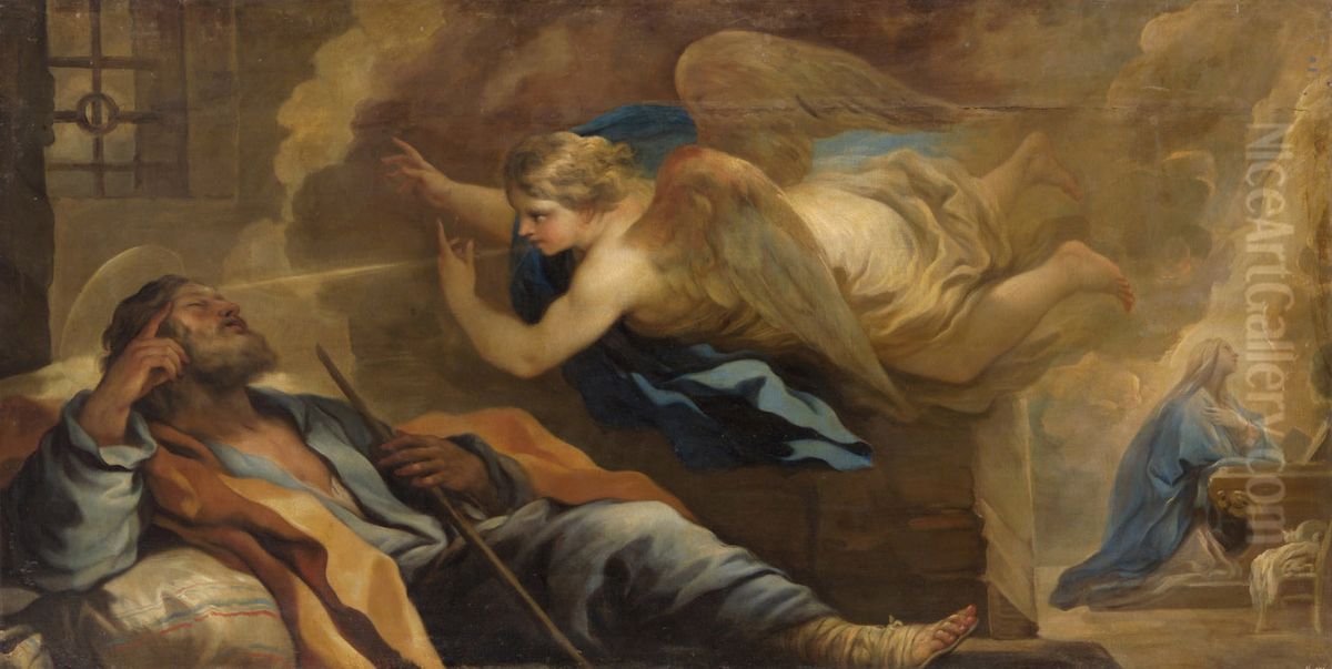 Traum des Hl. Joseph Oil Painting by Luca Giordano