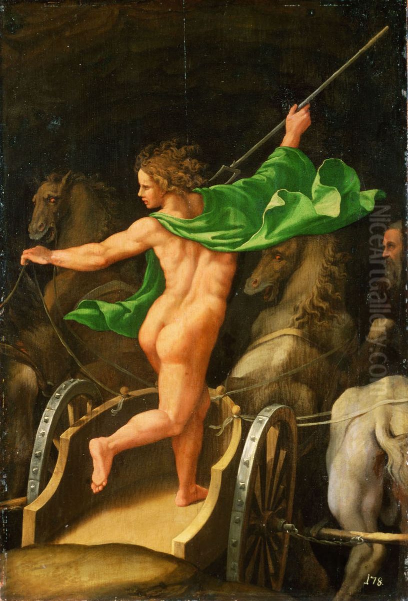 Pluto in his Chariot Oil Painting by Giulio Romano (Orbetto)
