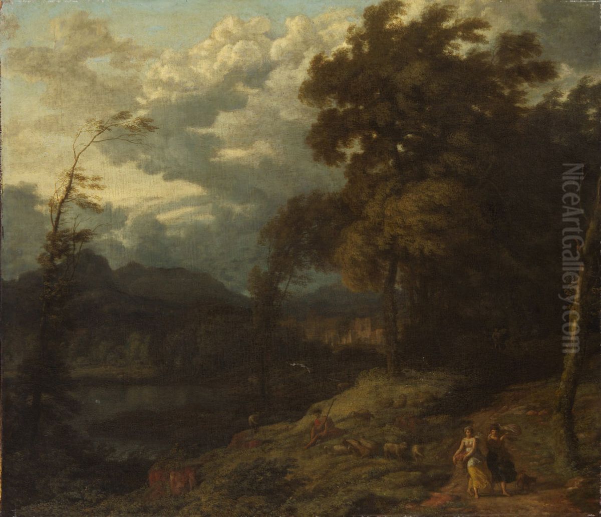 Arkadische Landschaft Oil Painting by Johannes Glauber