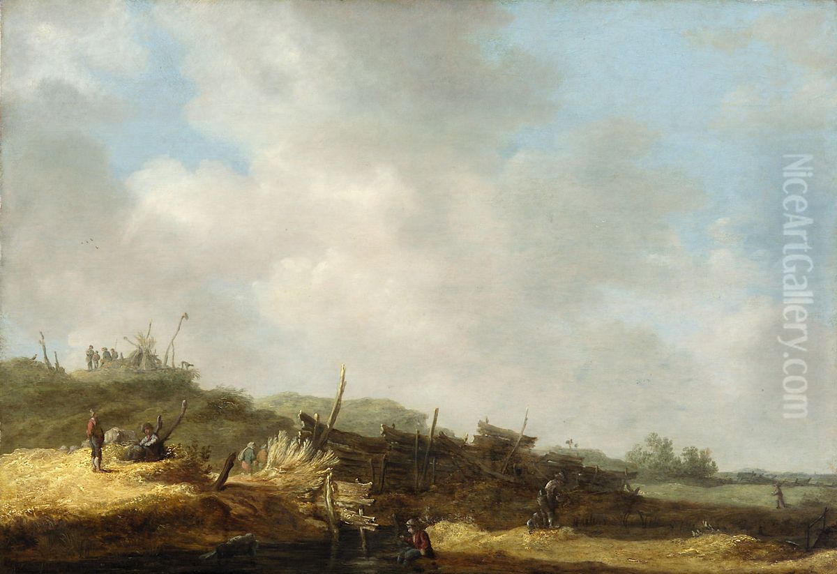 Dune Landscape Oil Painting by Jan van Goyen