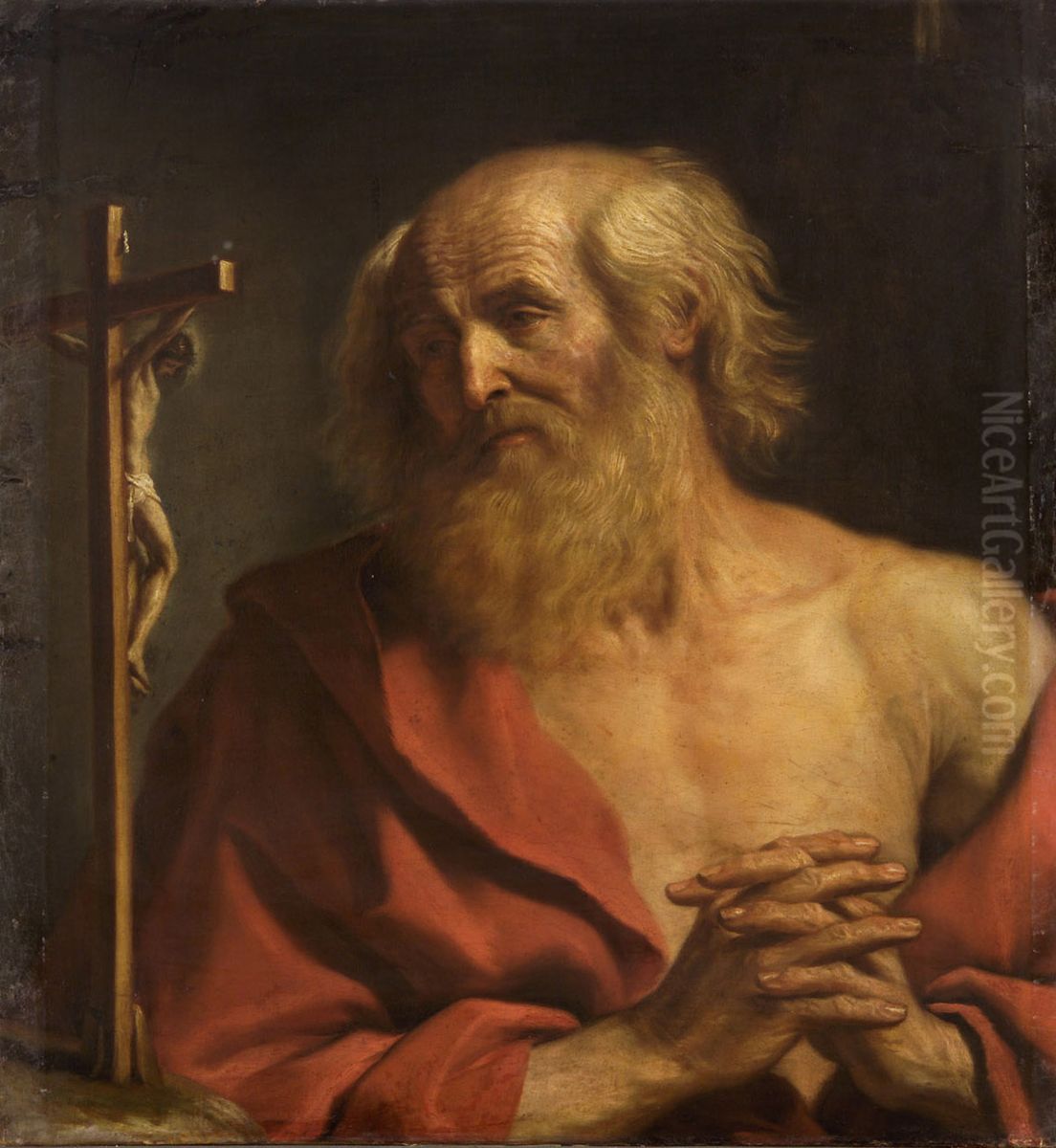 Hl. Hieronymus Oil Painting by Giovanni Francesco Barbieri