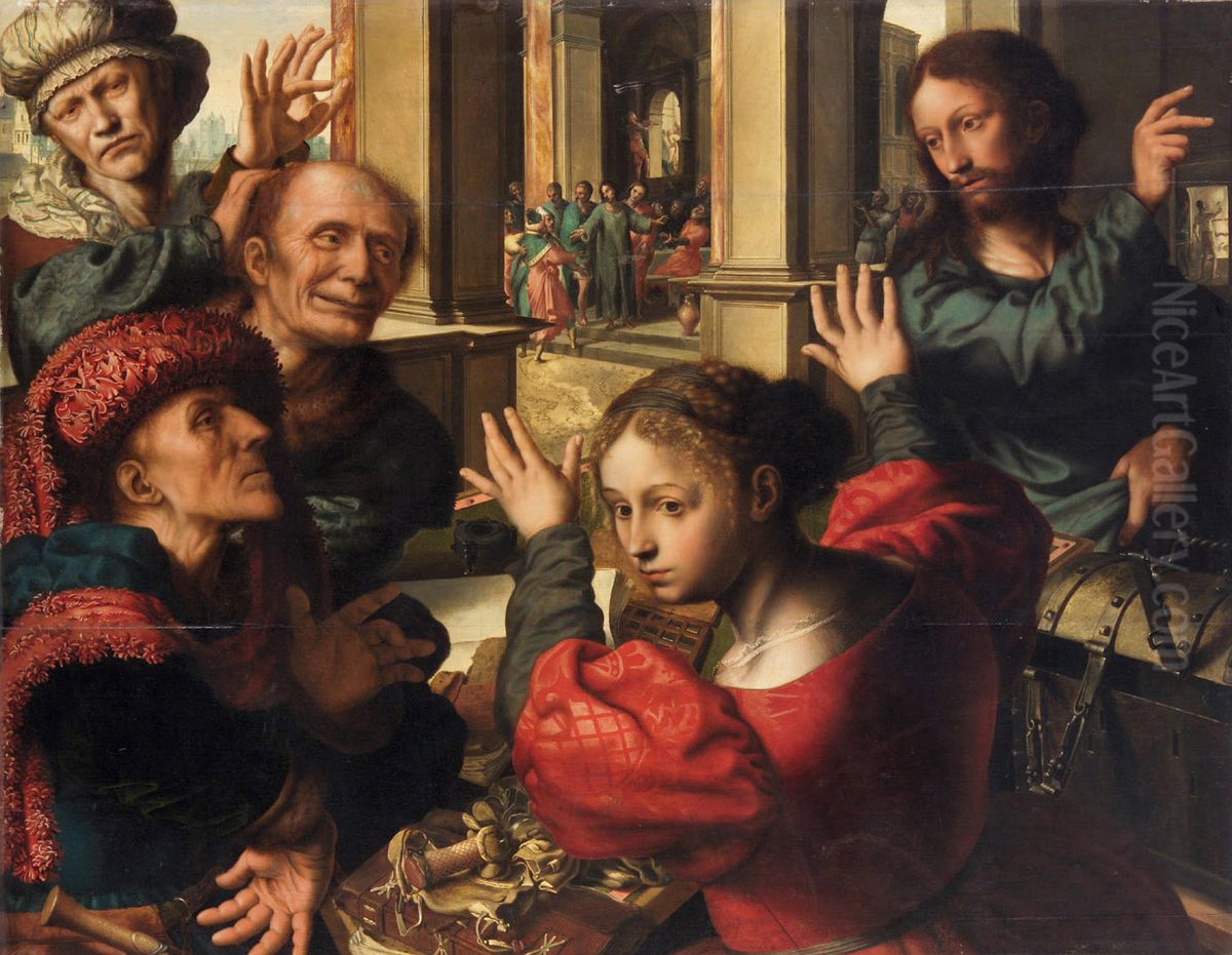 The Calling of Saint Matthew Oil Painting by Jan Sanders Van Hemessen
