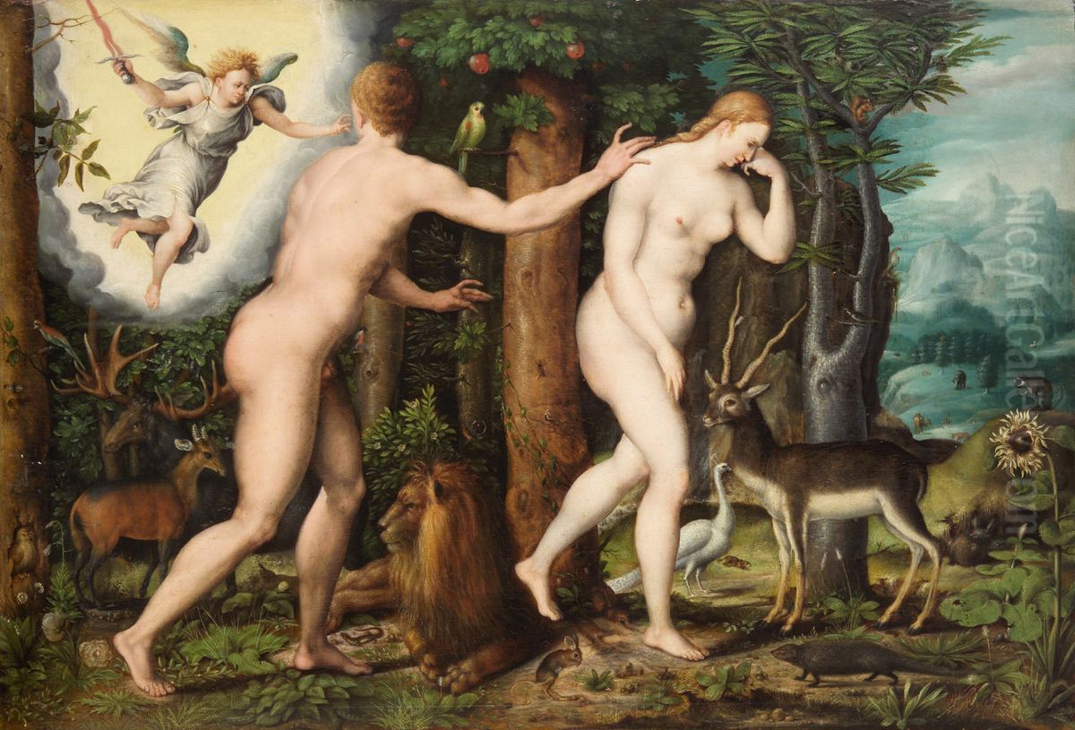 Vertreibung aus dem Paradies Oil Painting by Hans Hoffmann