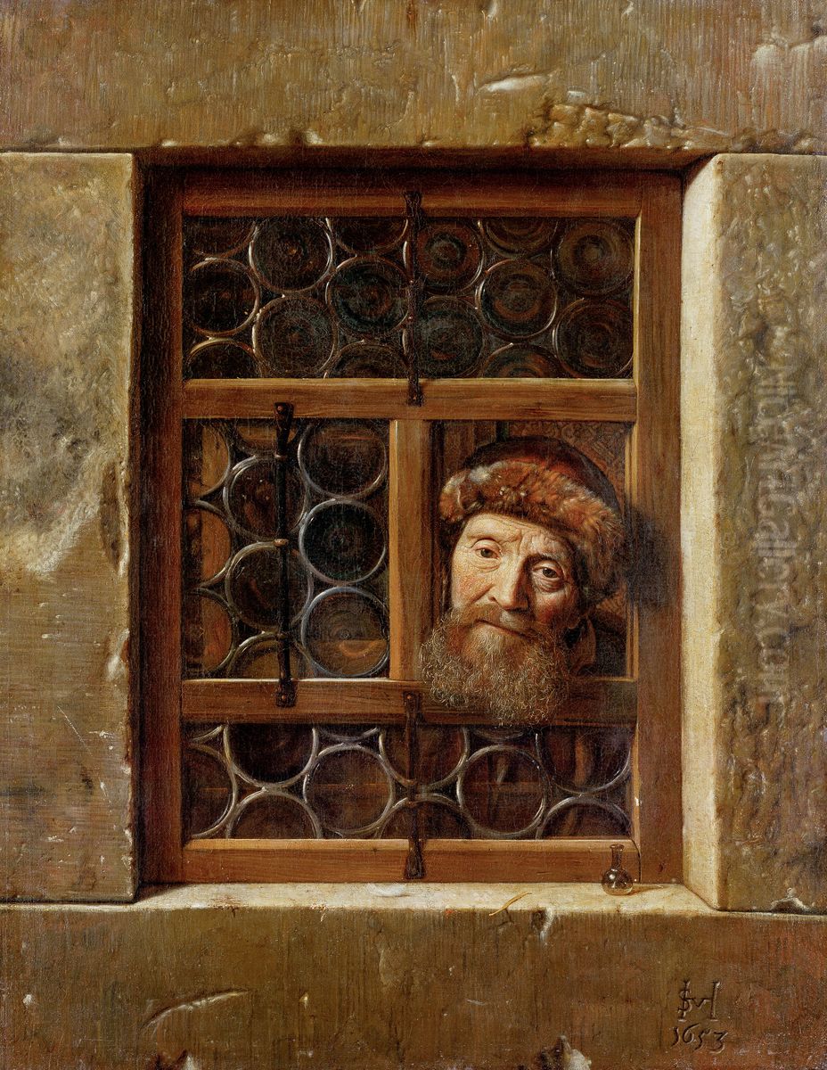 Alter Mann im Fenster Oil Painting by Samuel Van Hoogstraten