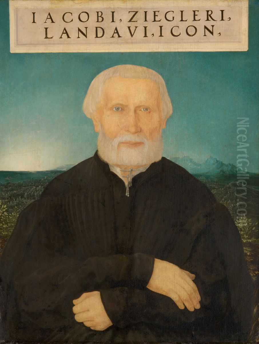 The Humanist Jacob Ziegler (1470/1471-1549) Oil Painting by Wolf Huber