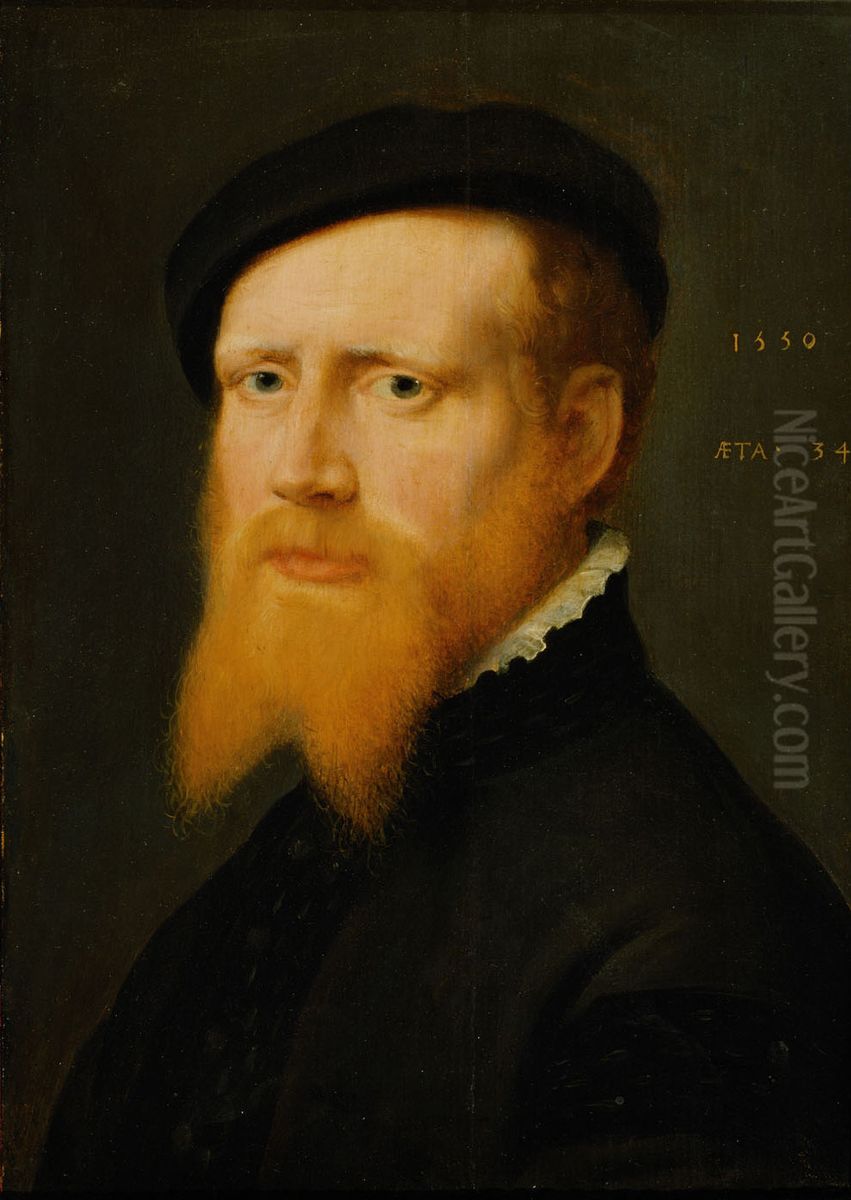 Portrait of a 34-year-old man Oil Painting by Willem Adriaensz Key