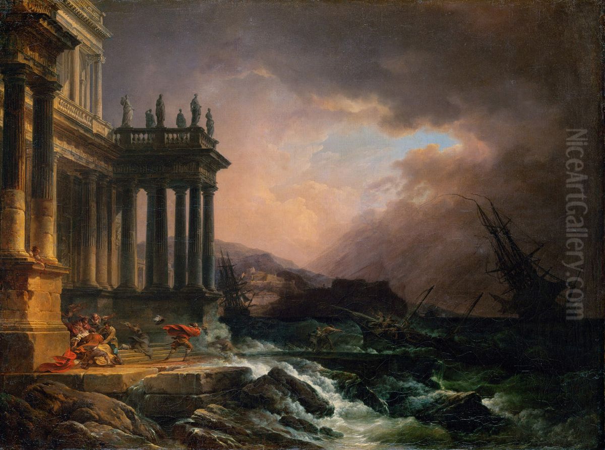 Marine Oil Painting by Philip James de Loutherbourg