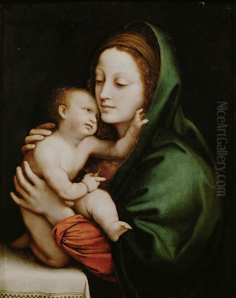 Maria mit Kind Oil Painting by Bernardino Luini