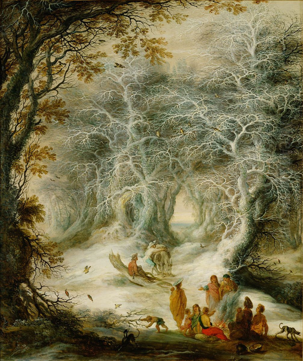 Winterlandschaft mit lagernden Zigeunern Oil Painting by Gijsbrecht Leytens